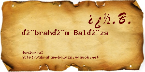 Ábrahám Balázs névjegykártya